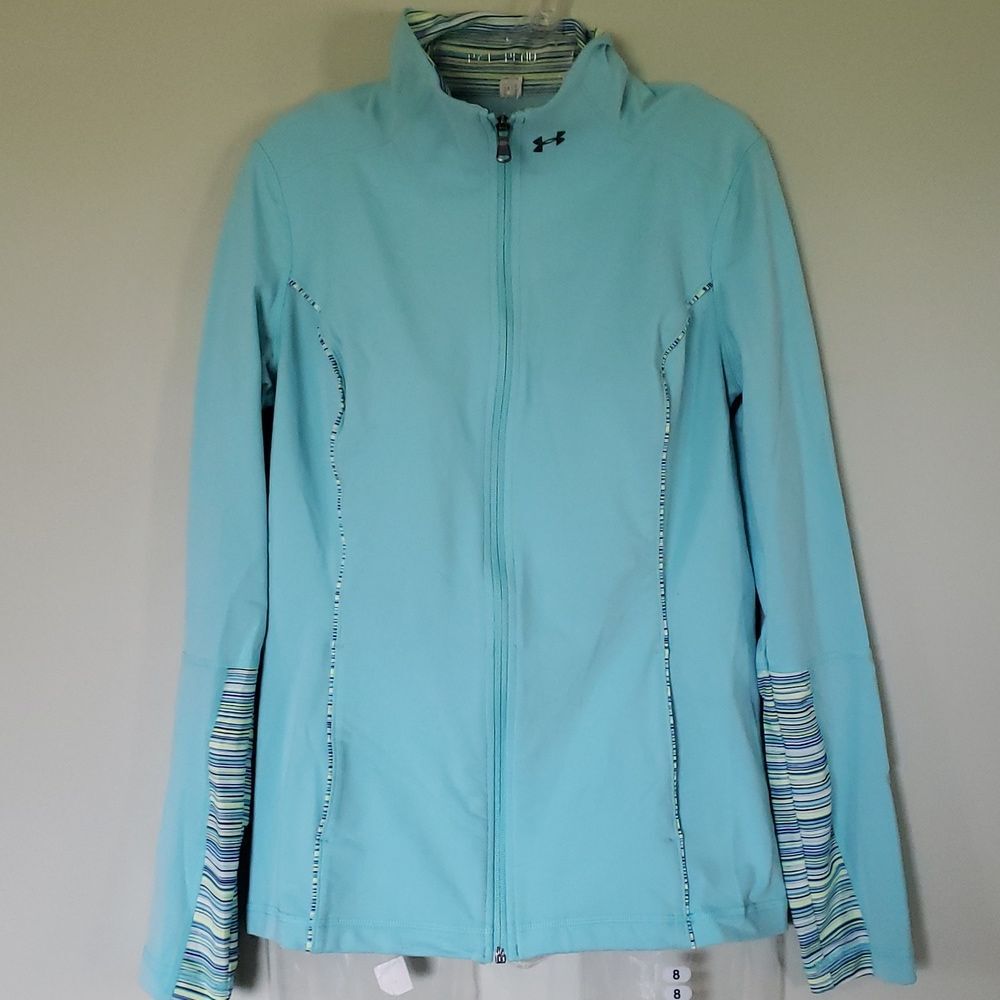 Under Armour Turquoise Zip-Up Jacket – Women’s‎ Medium, Fitted Activewear Layer